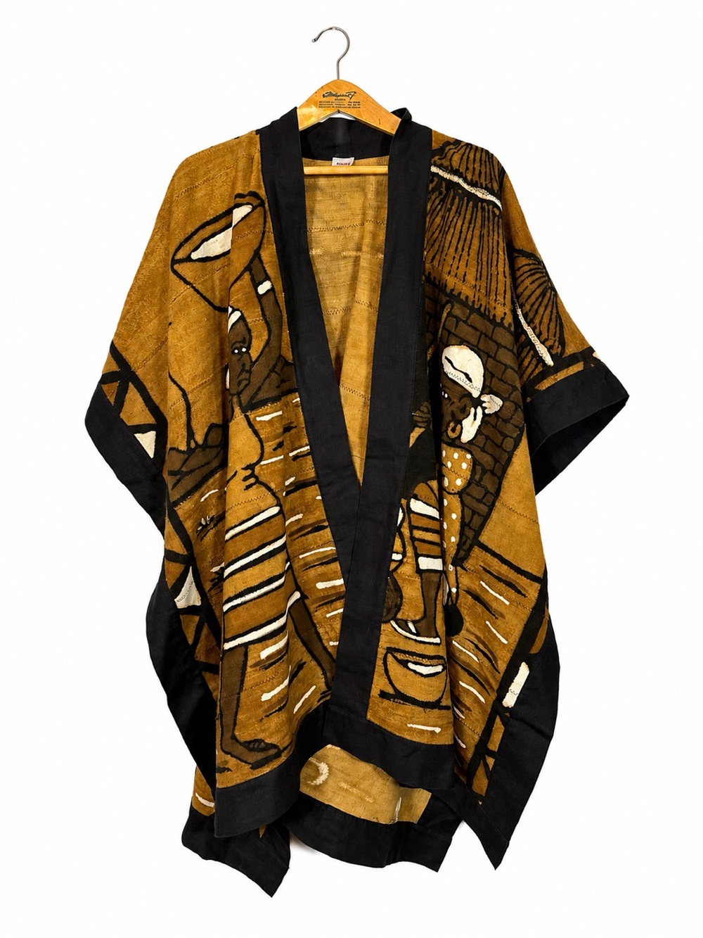 Falika's Fashions Handmade African Mudcloth Kimono Cardigan‎ Robe Duster O/S